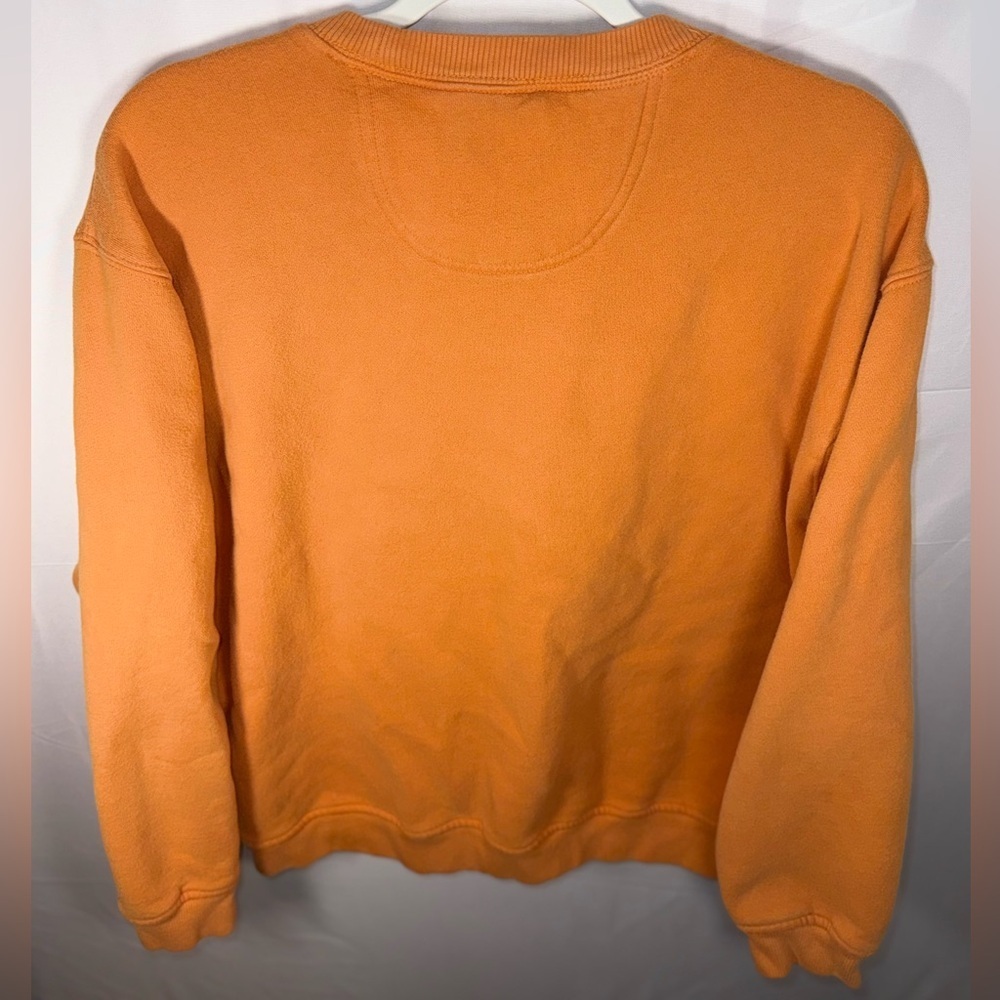 Izod Men’s Orange Crewneck Long Sleeve Sweatshirt Pullover With Logo Size Large - Picture 6 of 16